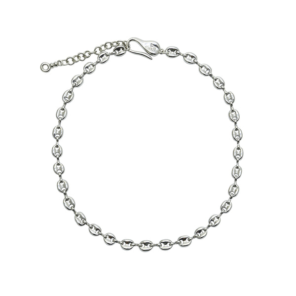 [로울] Silver small pignose chain necklace