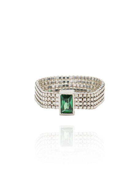 [유니제이] Greenish Crystal Silver Ring Ir192 [Silver]