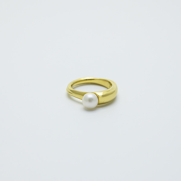 [로울] Gold single pearl ring