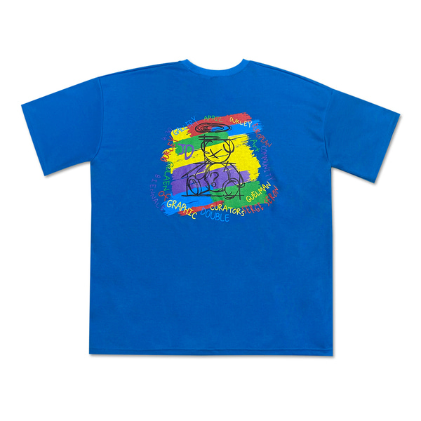 [더블제이디] 더블제이디 페인트 곰 반팔 티셔츠 블루