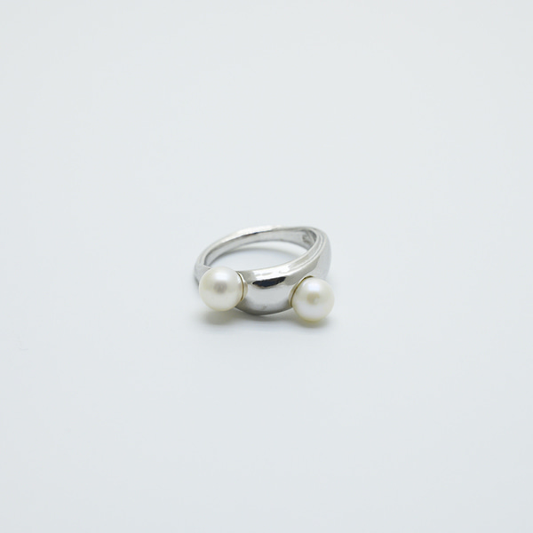 [로울] 925 Silver double pearl ring