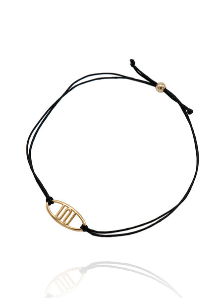 [유니제이] Uni Skinny Black Cord Silver Bracelet Ib214 [Gold]