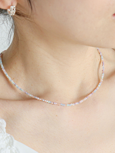 [유니제이] Soft Crystal Silver Necklace In356 [Silver]