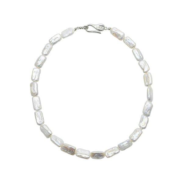 [로울] Rectangular pearl necklace