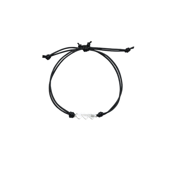 [로울] Triple heart black bracelet