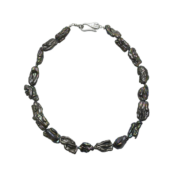 [로울] Space stone pearl necklace