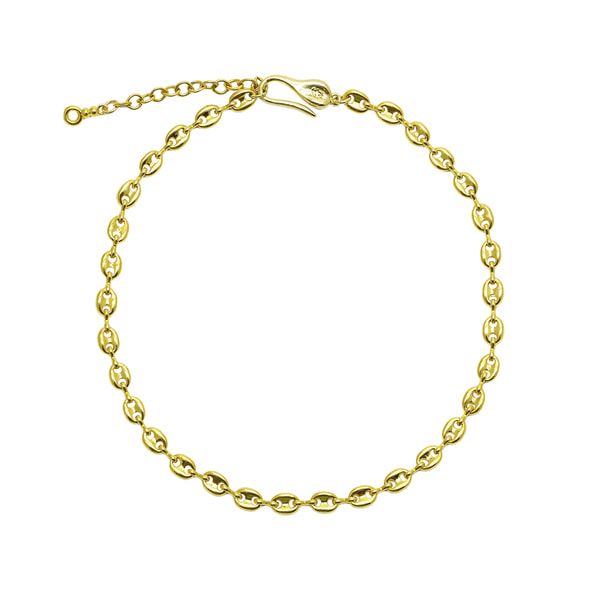 [로울] Gold small pignose chain necklace