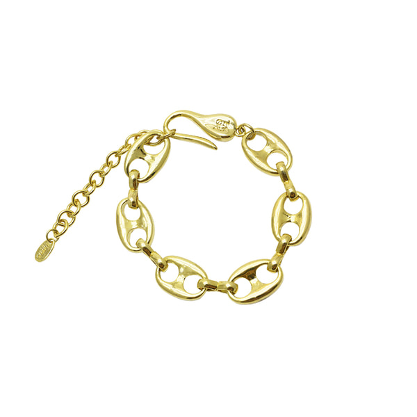 [로울] Gold big pignose chain bracelet