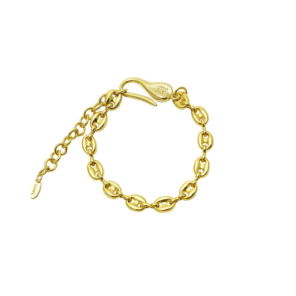 [로울] Gold small pignose chain bracelet